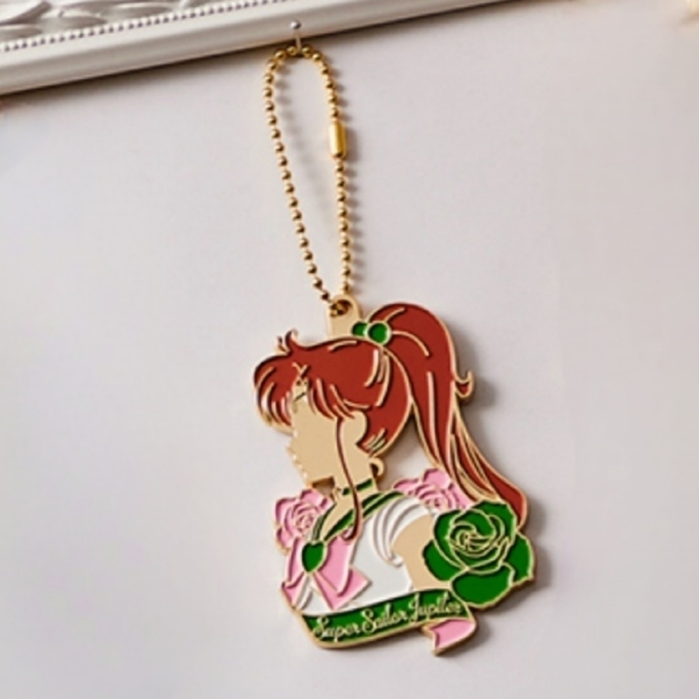 Sailor Jupiter Stained glass style metal charm Keychain